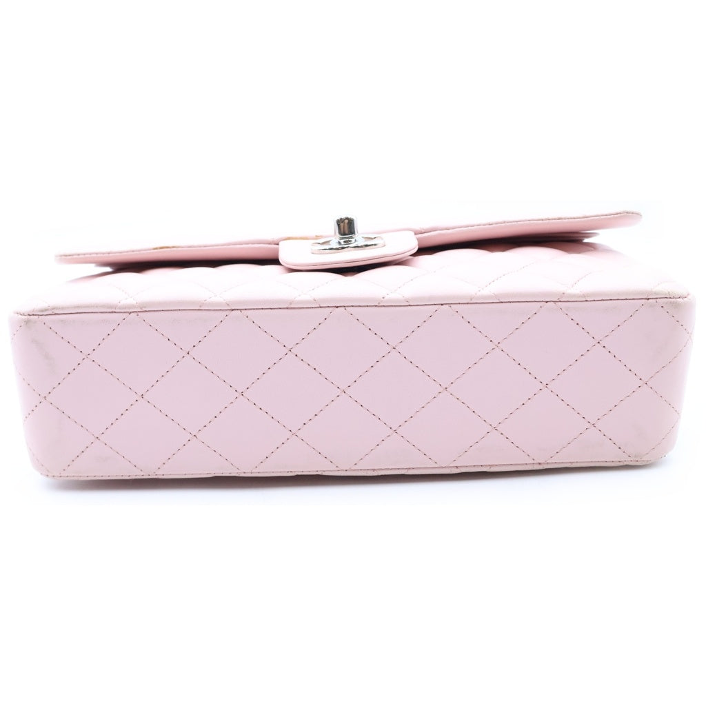 CHANEL(シャネル) マトラッセ25 ダブルフラップ ダブルチェーンショルダーバッグ ピンク ラムスキン 22番台 A01112 シルバー金具 レディース