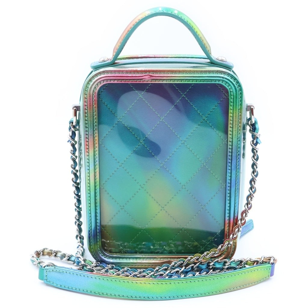CHANEL(シャネル) CCフィリグリー ハンド ショルダーバッグ ビニール パテントレザー シルバー金具 レインボー 28番台 レディース