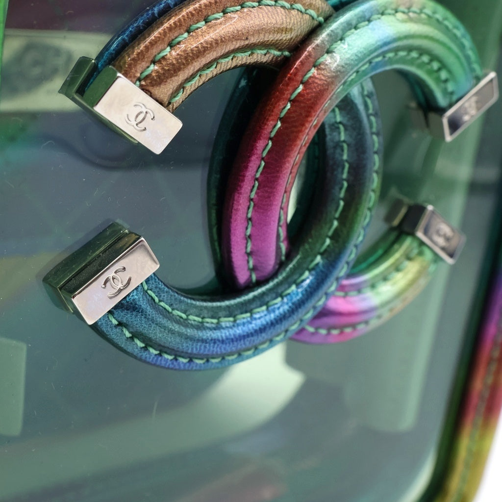 CHANEL(シャネル) CCフィリグリー ハンド ショルダーバッグ ビニール パテントレザー シルバー金具 レインボー 28番台 レディース