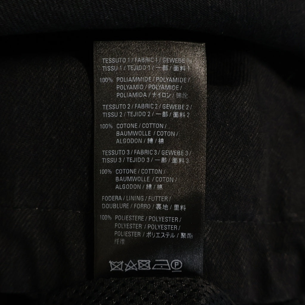 BALENCIAGA(バレンシアガ) プリントロゴ ナイロン/デニム切替しブルゾン トラッカージャケット ブラック/グレー/ホワイト 529213 TBQ03