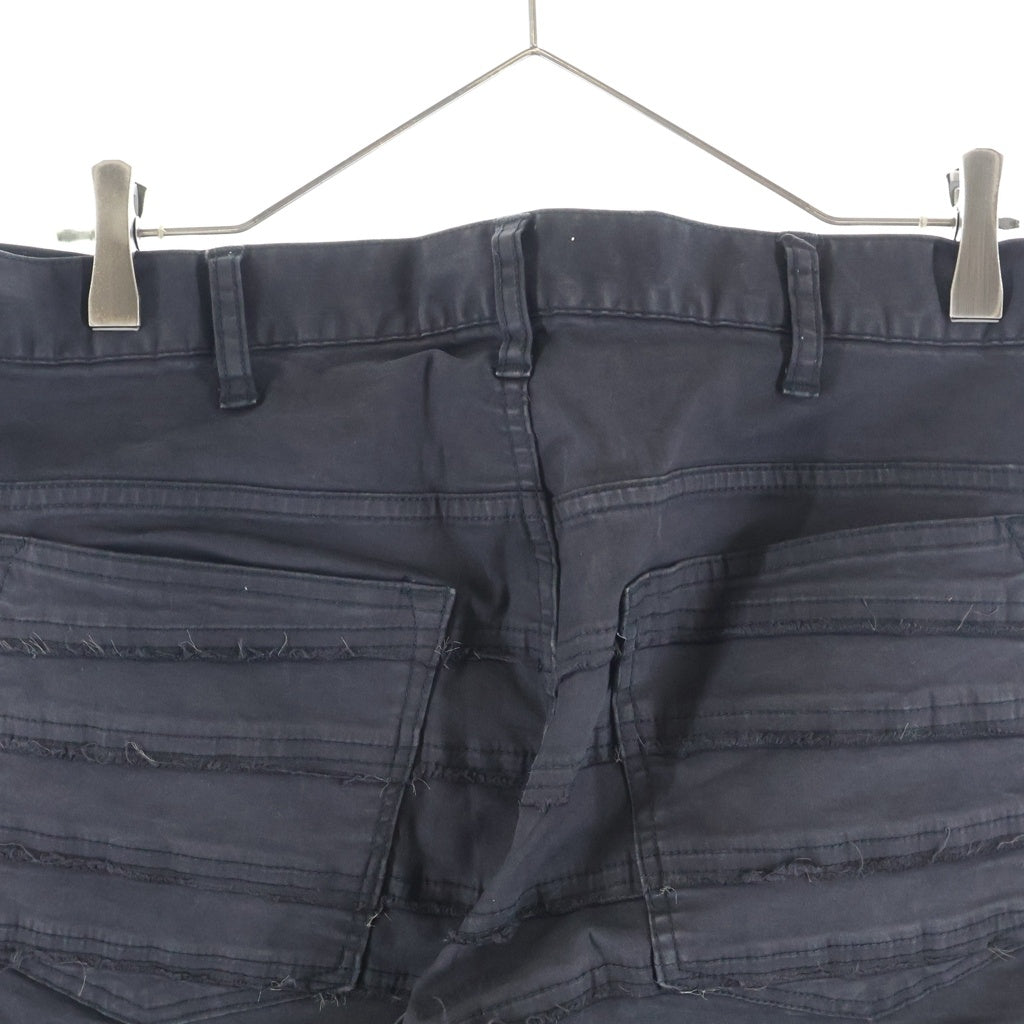 UNDERCOVERISM(アンダーカバイズム) 13AW ナトミッククチュール期 ハギパンツ クラッシュ加工スリムパンツ ブラック L4504-2