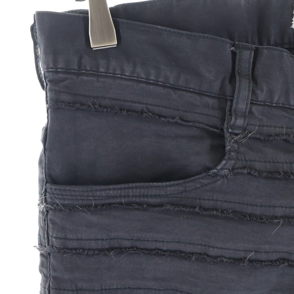 UNDERCOVERISM(アンダーカバイズム) 13AW ナトミッククチュール期 ハギパンツ クラッシュ加工スリムパンツ ブラック L4504-2