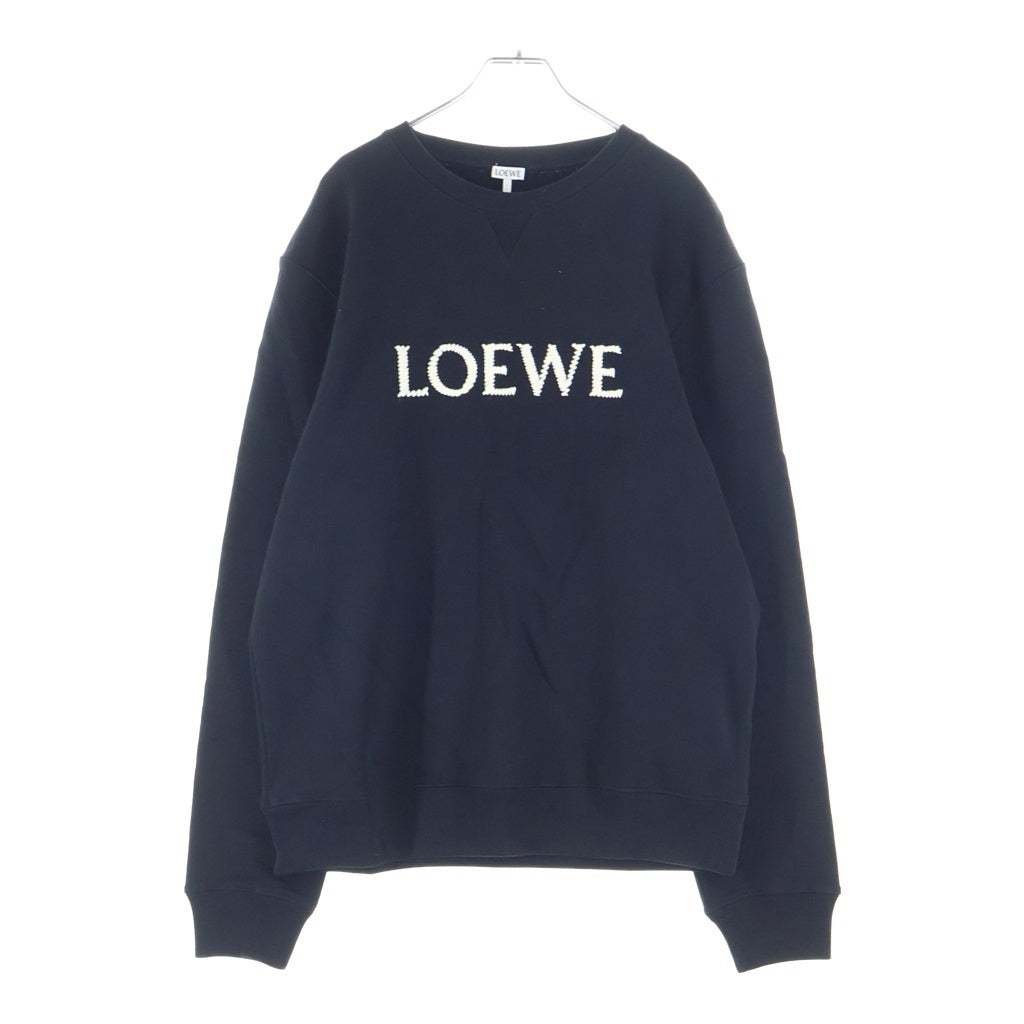 LOEWE(ロエベ) 刺繍ロゴ レギュラーフィット スウェットクルーネックシャツ トレーナー ブラック H526Y24J26