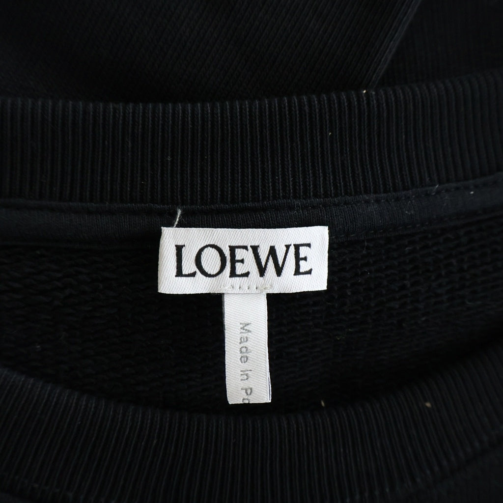 LOEWE(ロエベ) 刺繍ロゴ レギュラーフィット スウェットクルーネックシャツ トレーナー ブラック H526Y24J26