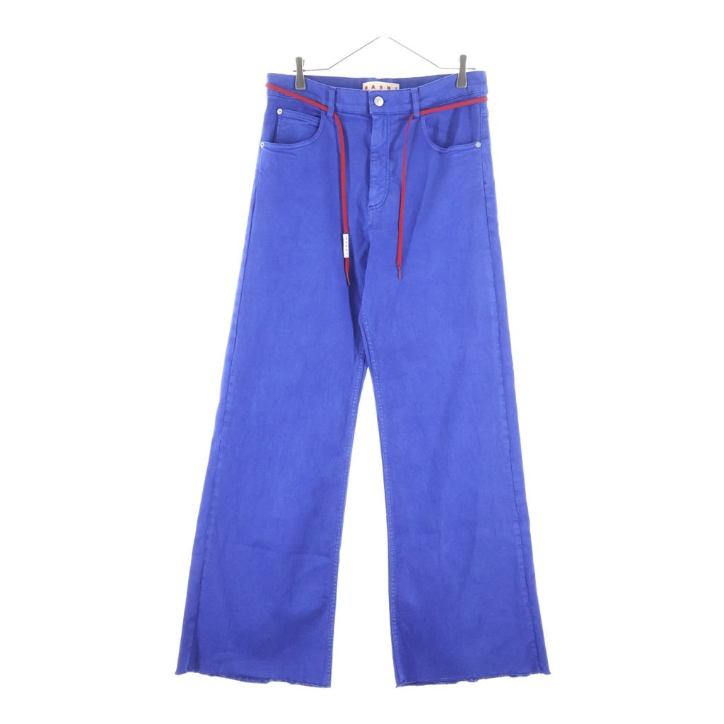 MARNI(マルニ) 23AW GARMENT DYED FLOCK DENIM 裾カットオフ ガーメントダイデニムパンツ ブルー PUJU0019A0
