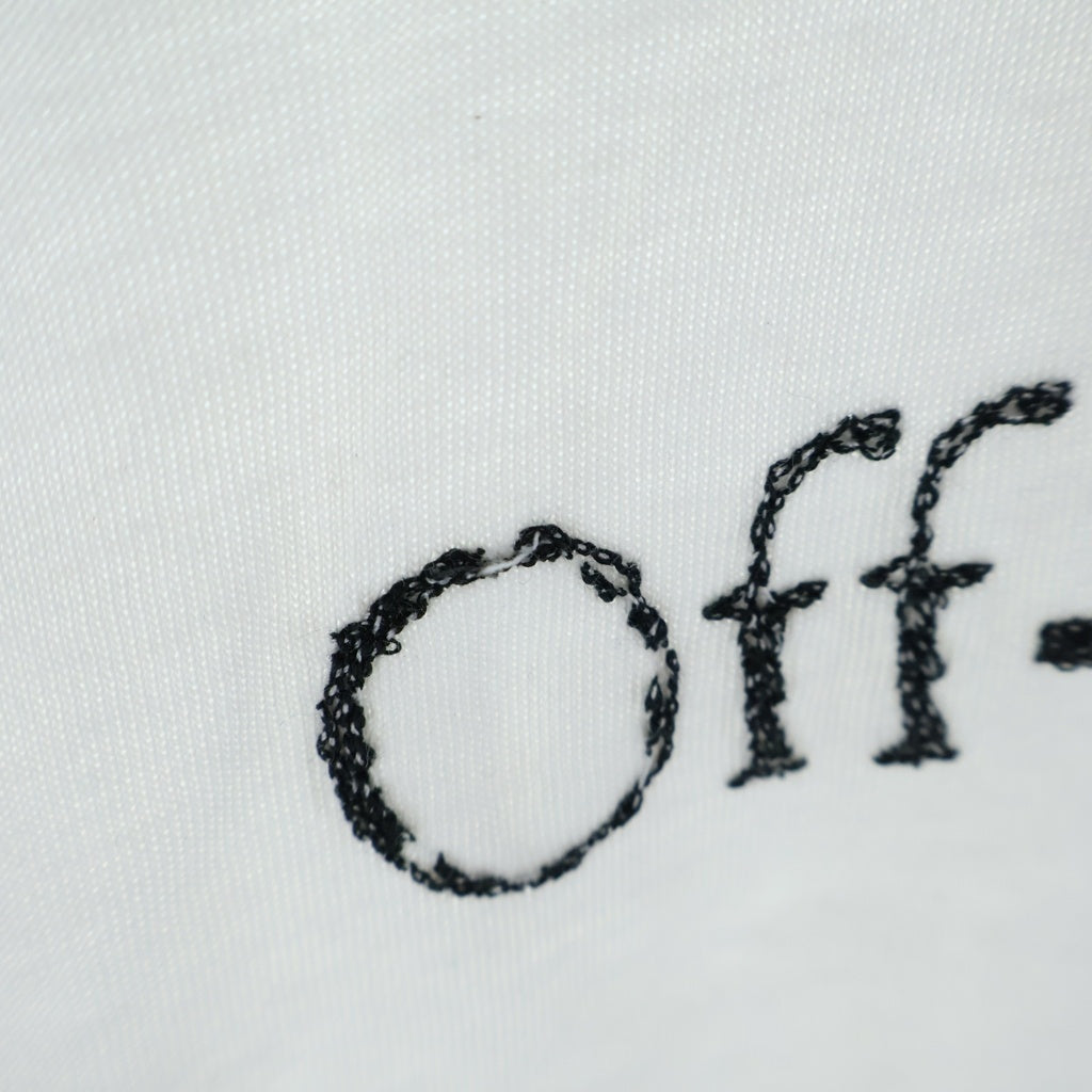 OFF-WHITE(オフホワイト) 23AW フロント/袖刺繍ロゴ 長袖Tシャツ カットソー ホワイト OMAB086F23JER002