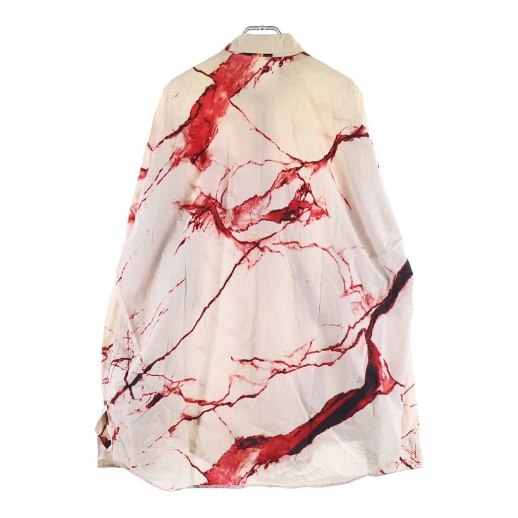 JOHN LAWRENCE SULLIVAN(ジョンローレンスサリバン) 24SS ALL OVER PRINT OVERSIZED SHIRTS 総柄プリント オーバーサイズ長袖シャツ ホワイト/レッド 3A002-0224-22