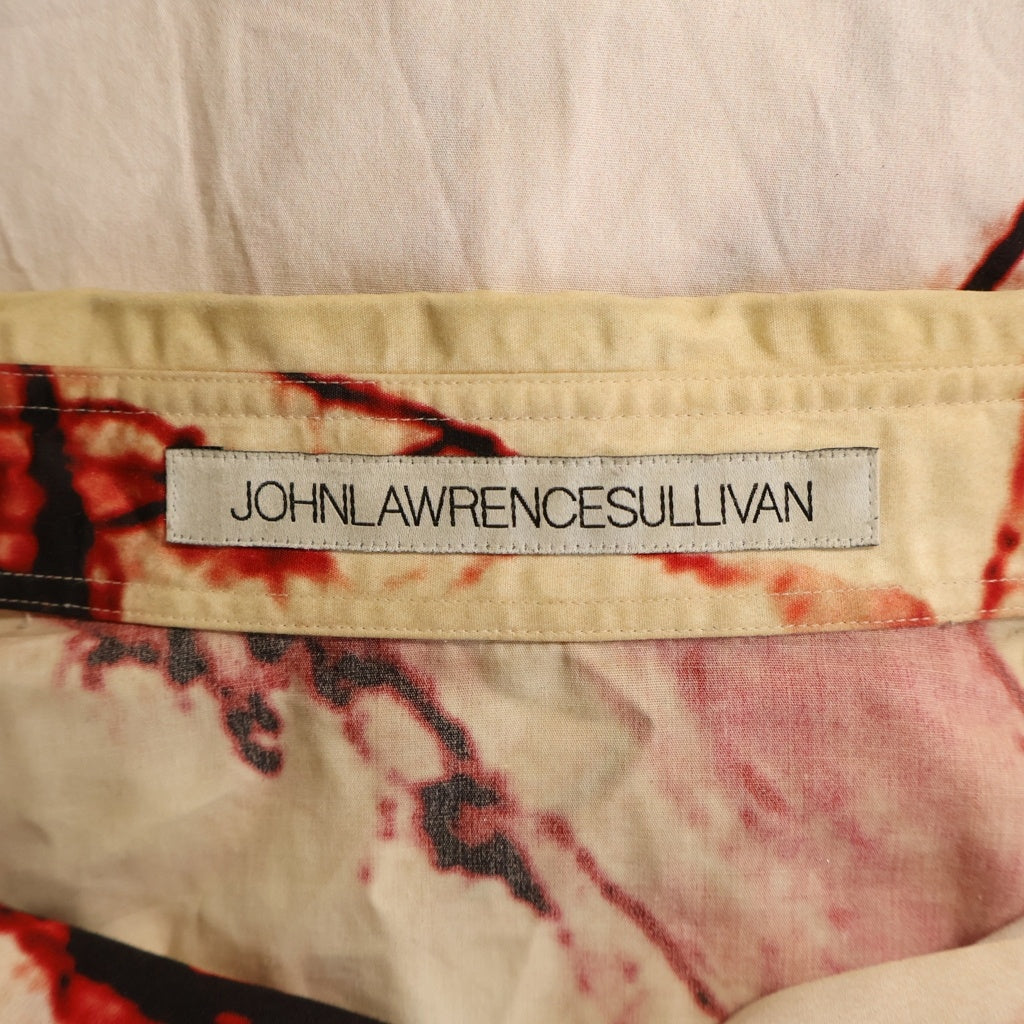 JOHN LAWRENCE SULLIVAN(ジョンローレンスサリバン) 24SS ALL OVER PRINT OVERSIZED SHIRTS 総柄プリント オーバーサイズ長袖シャツ ホワイト/レッド 3A002-0224-22