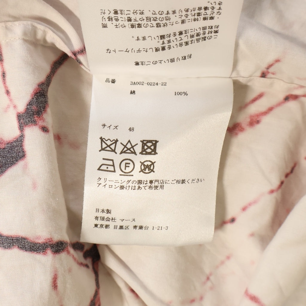 JOHN LAWRENCE SULLIVAN(ジョンローレンスサリバン) 24SS ALL OVER PRINT OVERSIZED SHIRTS 総柄プリント オーバーサイズ長袖シャツ ホワイト/レッド 3A002-0224-22