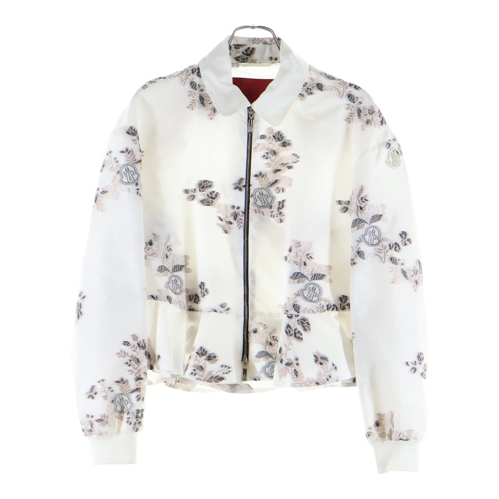 MONCLER(モンクレール) ジップアップジャケット ホワイト フラワーモチーフ レディース D11934513605