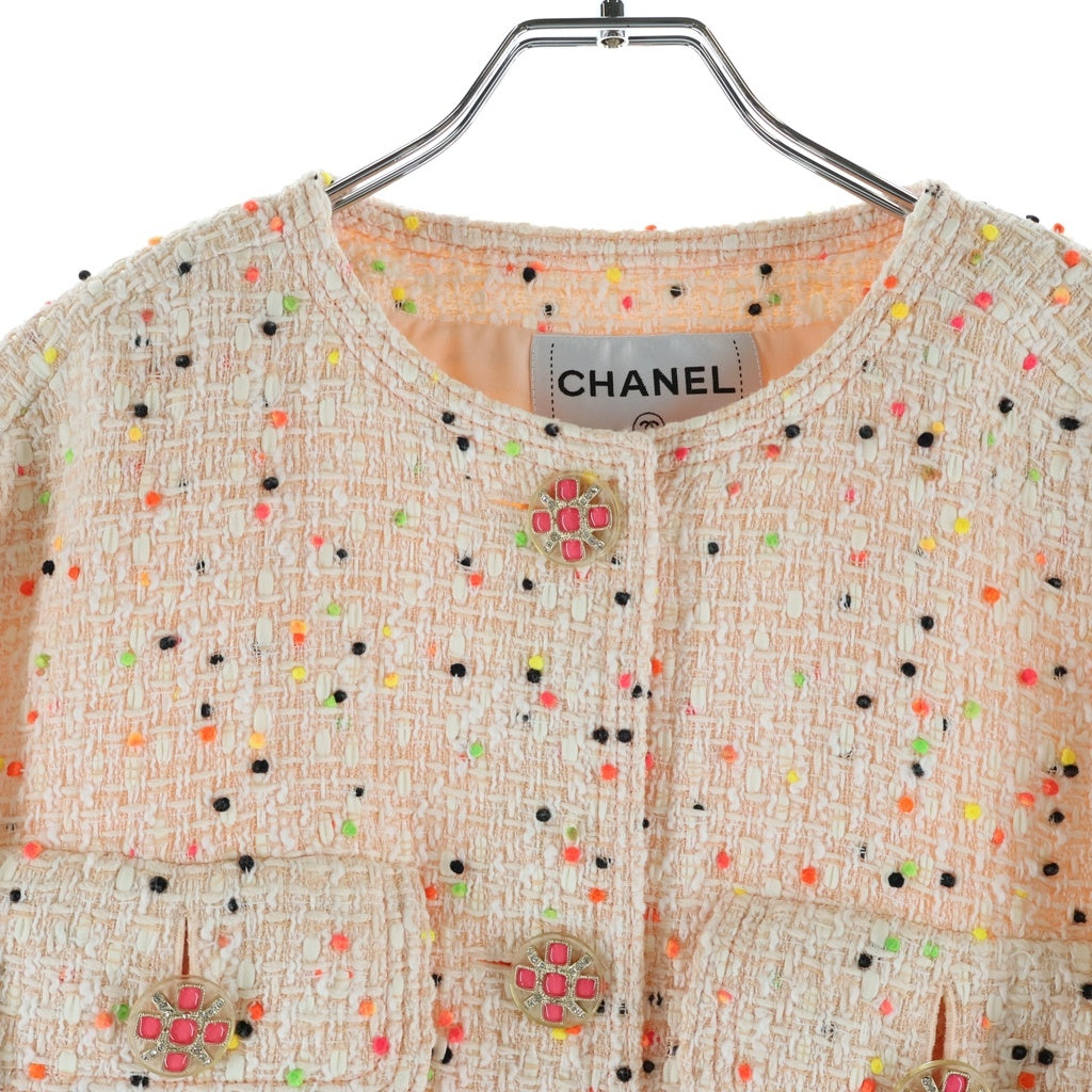 CHANEL(シャネル) ドット ツイードジャケット ピンク レディース P61320V46591