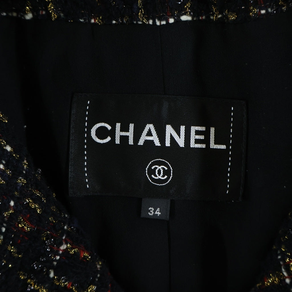 CHANEL(シャネル) グリポア P61コレクション ウール ジャケット ブラック/ゴールド レディース P61743V47084