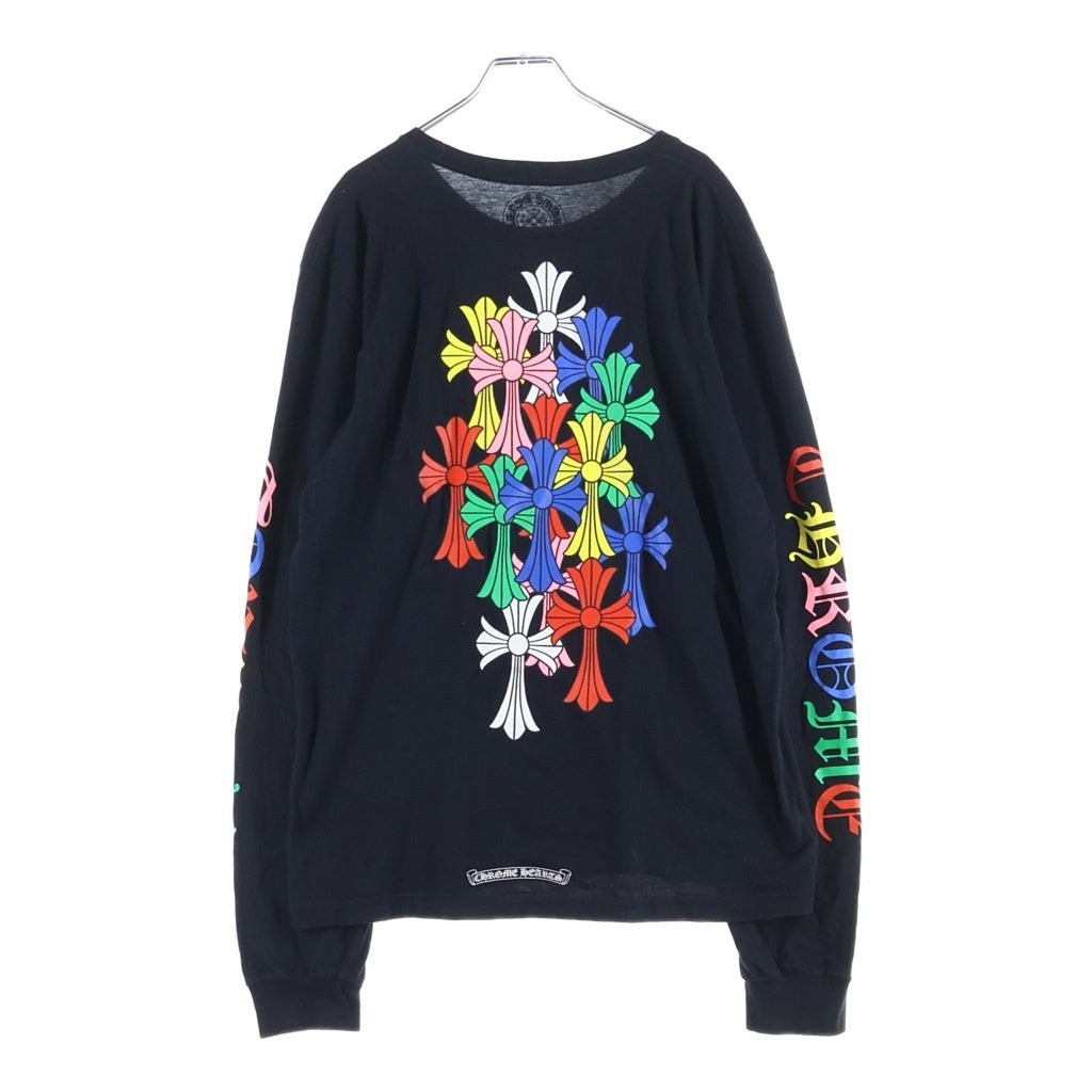 CHROME HEARTS(クロムハーツ) MLTCOL CEM CRS LS マルチセメタリークロスプリント長袖Tシャツ ブラック