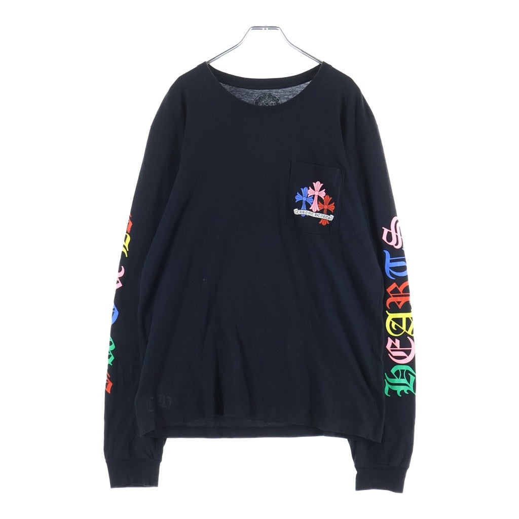 CHROME HEARTS(クロムハーツ) MLTCOL CEM CRS LS マルチセメタリークロスプリント長袖Tシャツ ブラック