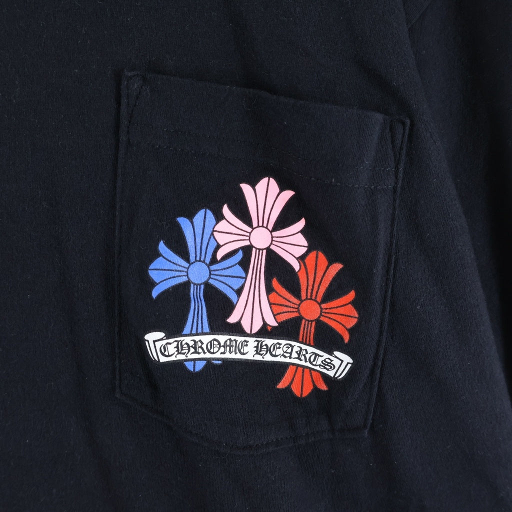 CHROME HEARTS(クロムハーツ) MLTCOL CEM CRS LS マルチセメタリークロスプリント長袖Tシャツ ブラック