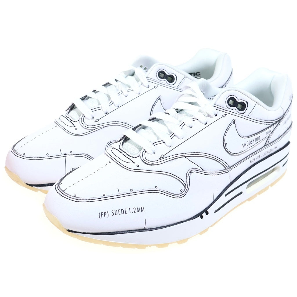 NIKE(ナイキ) AIR MAX 1 TINKER HATFIELD SKETCH TO SHELF エアマックス1 ティンカーハットフィールド スケッチトゥシェル ローカットスニーカー ホワイト/ブラック US9.5/27.5cm CJ4286-100