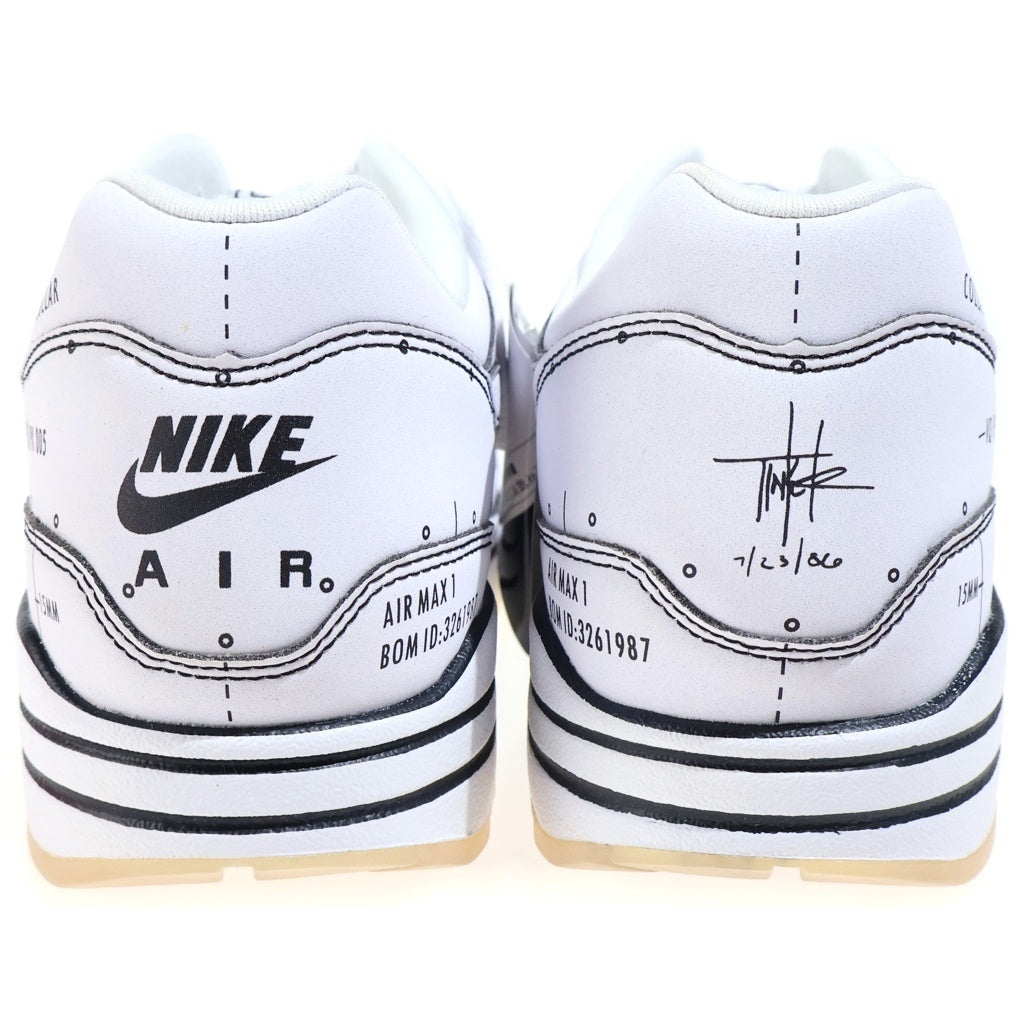 NIKE(ナイキ) AIR MAX 1 TINKER HATFIELD SKETCH TO SHELF エアマックス1 ティンカーハットフィールド スケッチトゥシェル ローカットスニーカー ホワイト/ブラック US9.5/27.5cm CJ4286-100