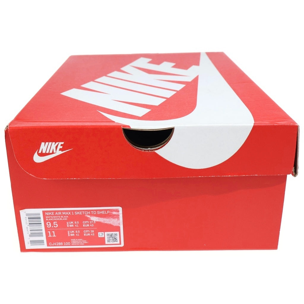 NIKE(ナイキ) AIR MAX 1 TINKER HATFIELD SKETCH TO SHELF エアマックス1 ティンカーハットフィールド スケッチトゥシェル ローカットスニーカー ホワイト/ブラック US9.5/27.5cm CJ4286-100