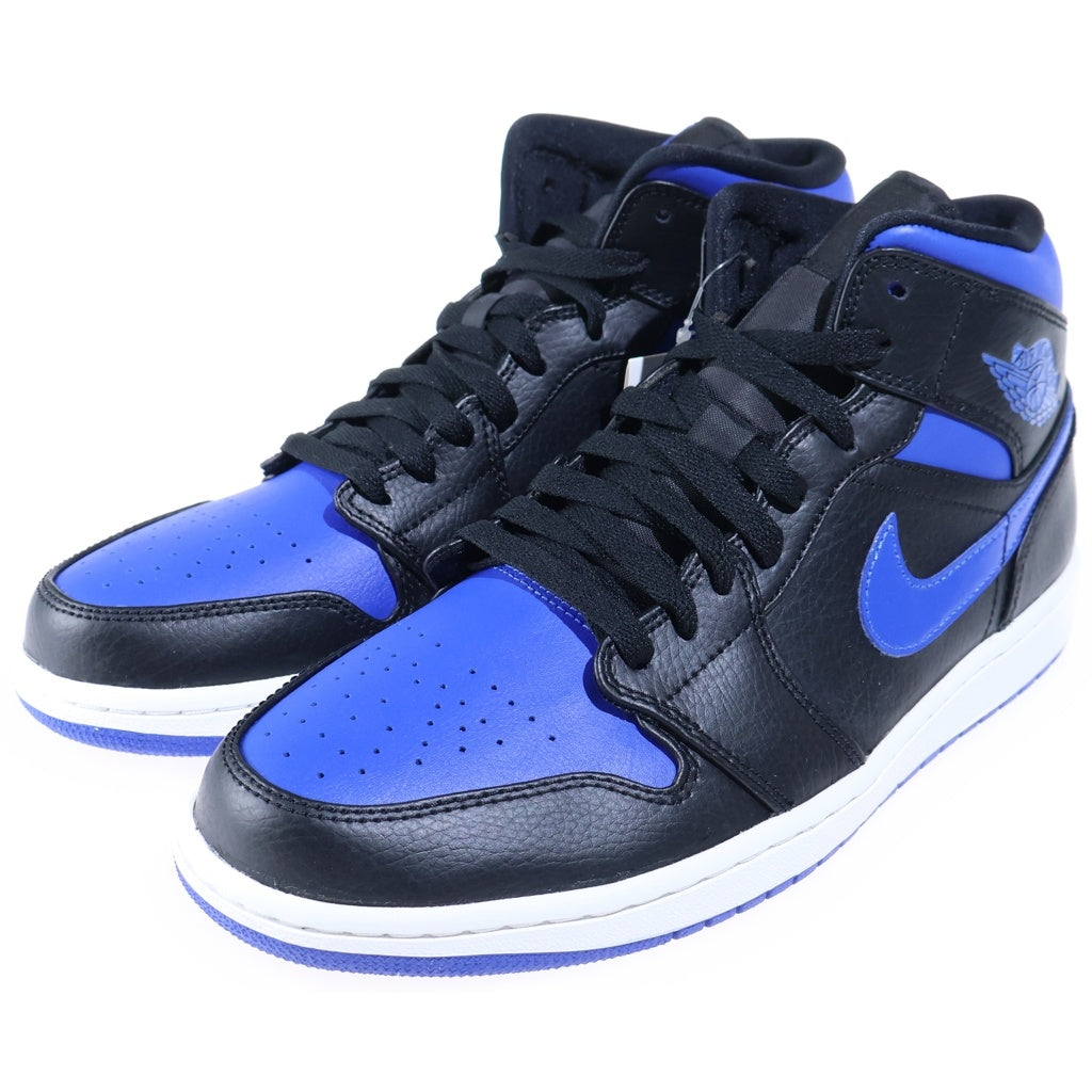 NIKE(ナイキ) AIR JORDAN 1 MID BLACK BLUE エアジョーダン1 ミッドカットスニーカー ブラック/ブルー US9.5/27.5cm 554724-068