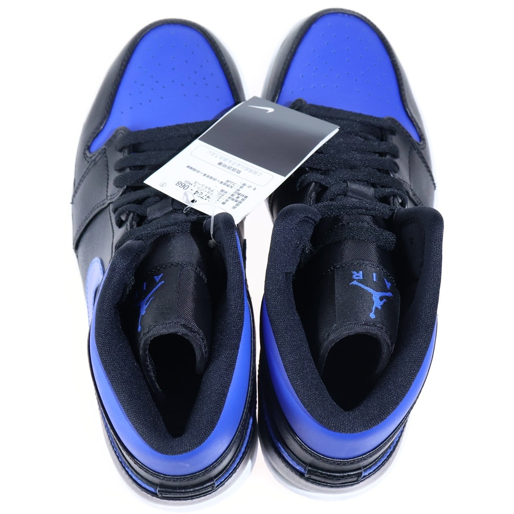 NIKE(ナイキ) AIR JORDAN 1 MID BLACK BLUE エアジョーダン1 ミッドカットスニーカー ブラック/ブルー US9.5/27.5cm 554724-068