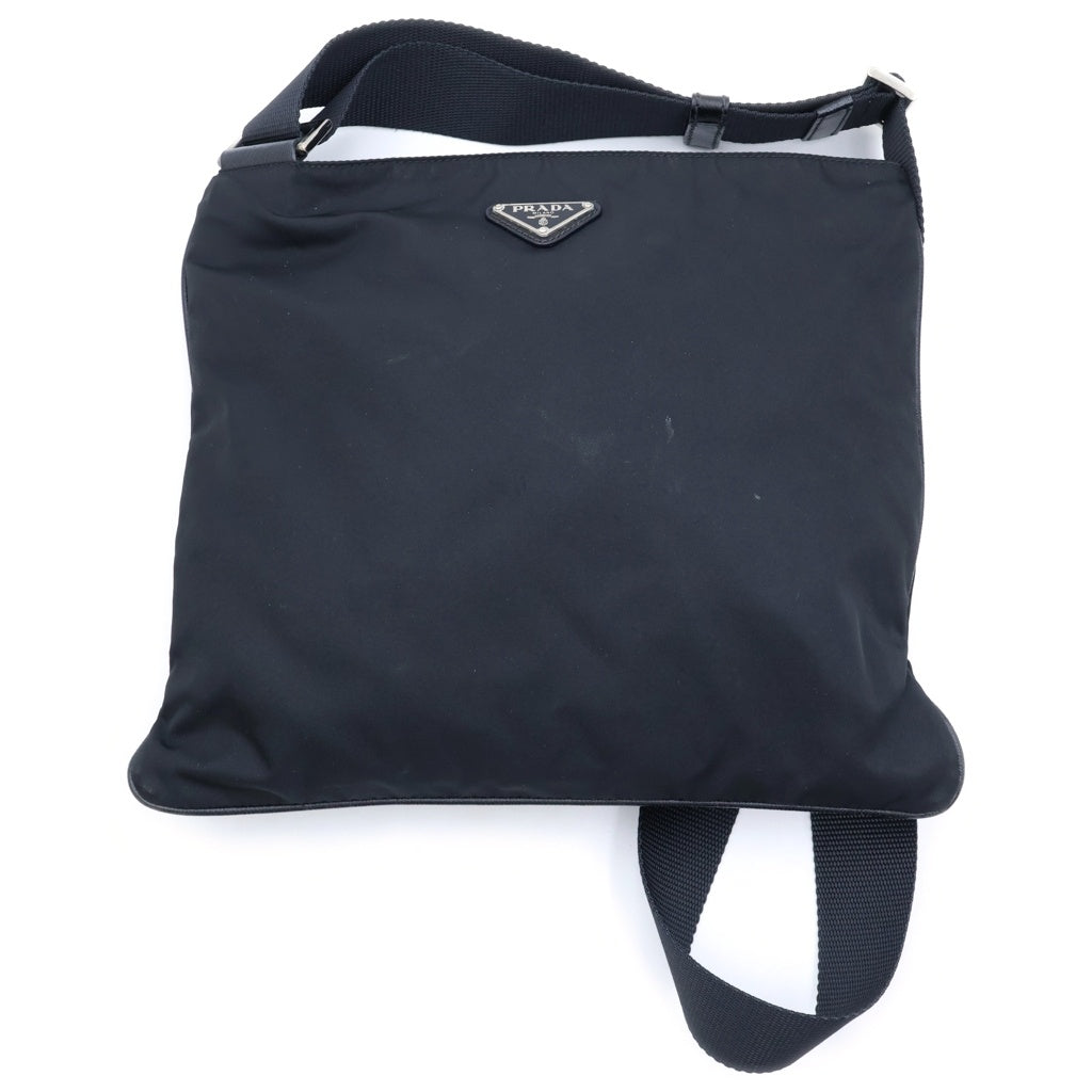 PRADA(プラダ) テスート ショルダーバッグ トライアングルプレート ブラック ナイロン VA0053 レディース