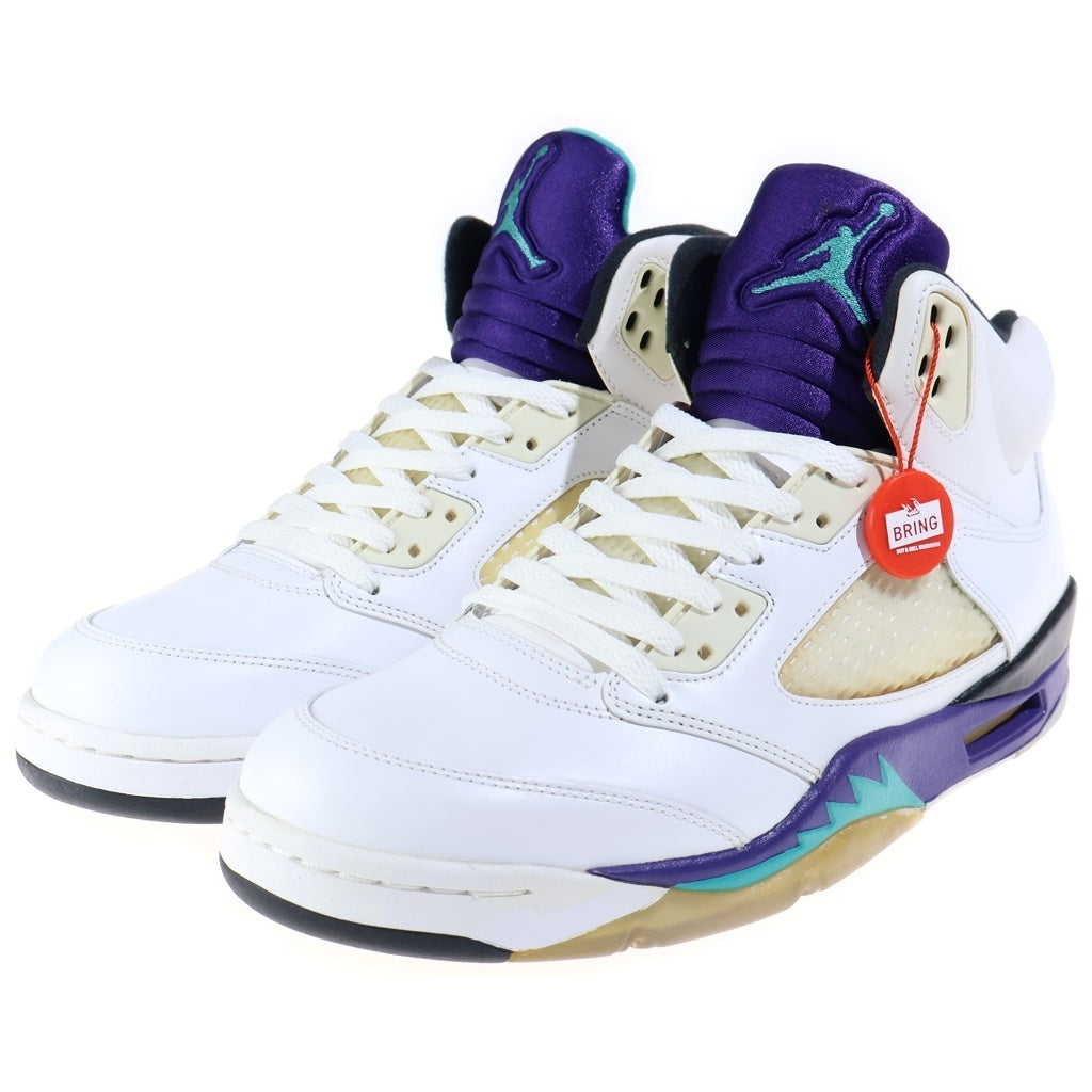 NIKE(ナイキ) 【2013年製 観賞用】AIR JORDAN 5 RETRO GRAPE エアジョーダン5 グレープ ハイカットスニーカー ホワイト/パープル US10.5/28.5cm 136027-108