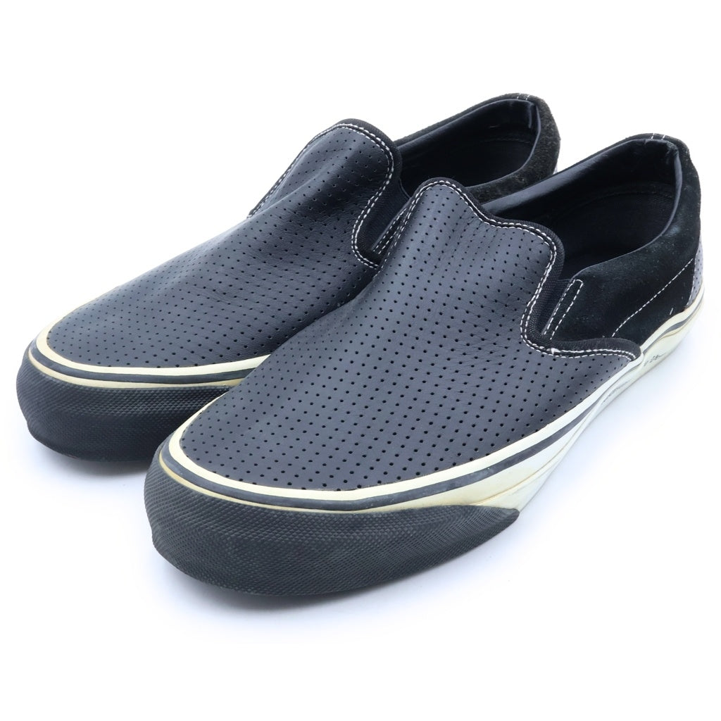 NEIGHBORHOOD(ネイバーフッド) ×MAD FOOT マッドフット レザー スリッポン ローカットスニーカー ブラック US10/28cm