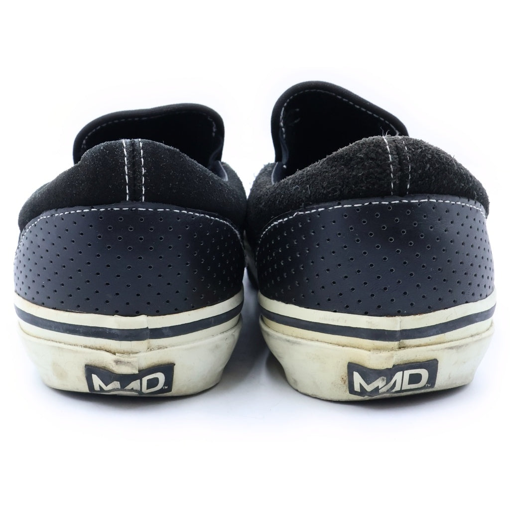 NEIGHBORHOOD(ネイバーフッド) ×MAD FOOT マッドフット レザー スリッポン ローカットスニーカー ブラック US10/28cm