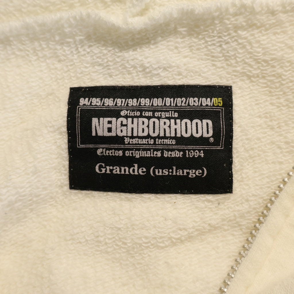 NEIGHBORHOOD(ネイバーフッド) マルチロゴプリント スウェットジップパーカー 05年製 ホワイト ATNH-CS-11
