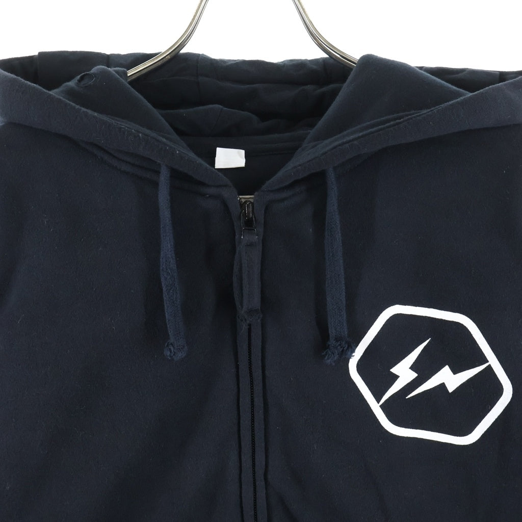 HEAD PORTER PLUS(ヘッド ポーター プラス) ×BUTON SLEEPER HOODIE バートン ロゴプリント スウェットジップパーカー ブラック
