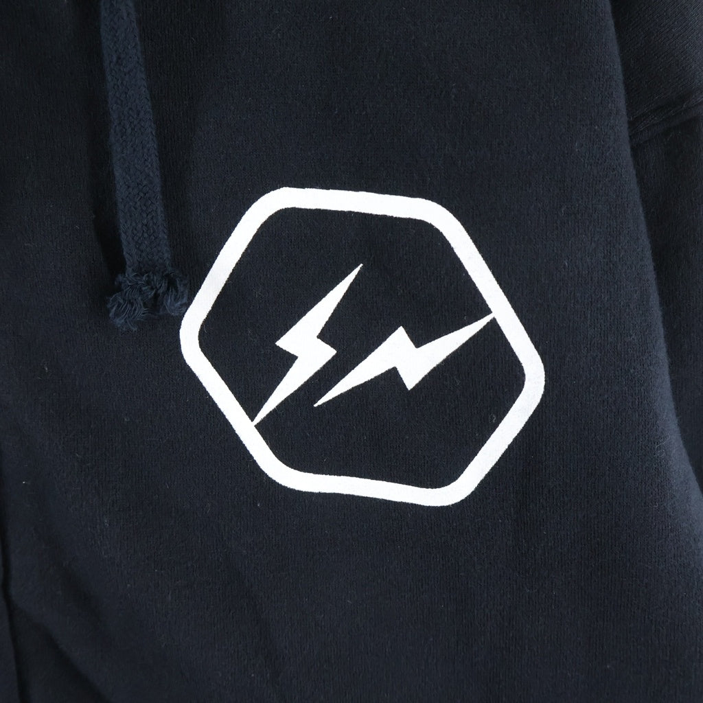 HEAD PORTER PLUS(ヘッド ポーター プラス) ×BUTON SLEEPER HOODIE バートン ロゴプリント スウェットジップパーカー ブラック