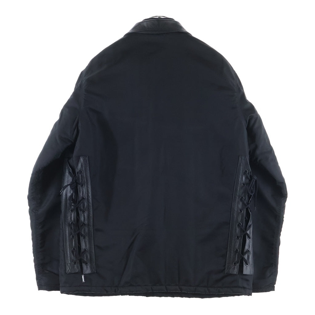 NEIGHBORHOOD(ネイバーフッド) 06AW POLICE N-JKT 中綿入り/襟レザー ナイロン ポリスジャケット ブラック SPNH-JK-11