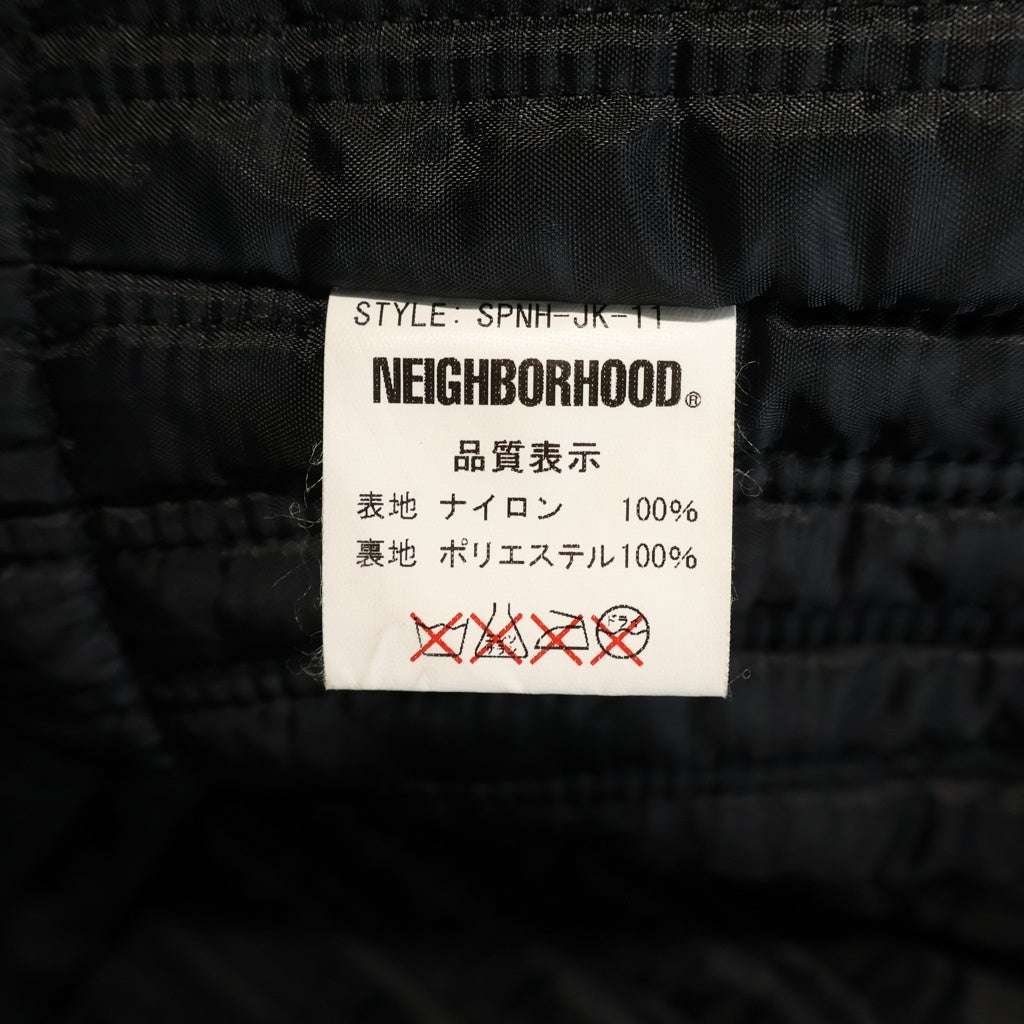 NEIGHBORHOOD(ネイバーフッド) 06AW POLICE N-JKT 中綿入り/襟レザー ナイロン ポリスジャケット ブラック SPNH-JK-11