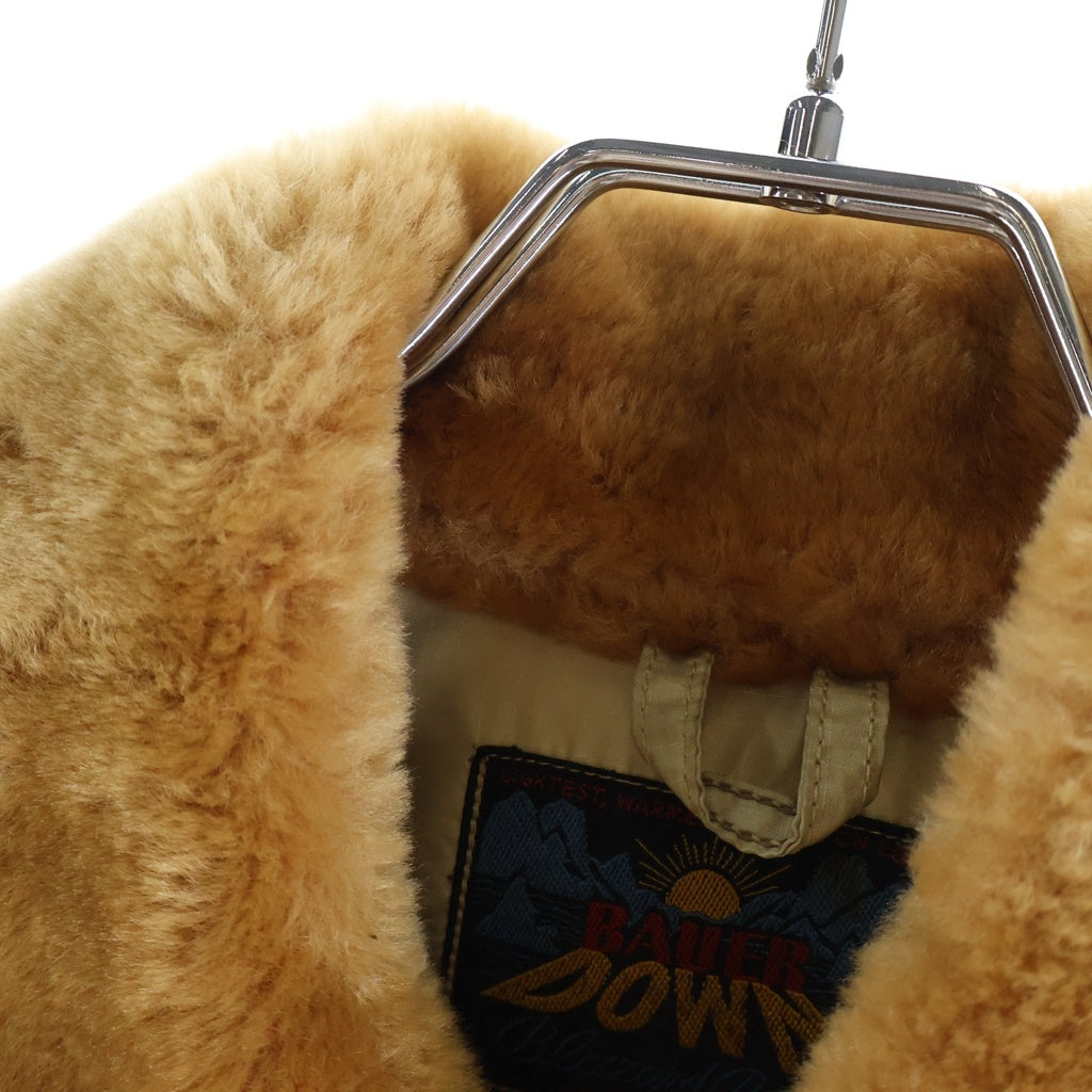 Eddie Bauer(エディバウワー) 60S VINATGE 襟ファー付き ダウンジャケット 日の出タグ ベージュ