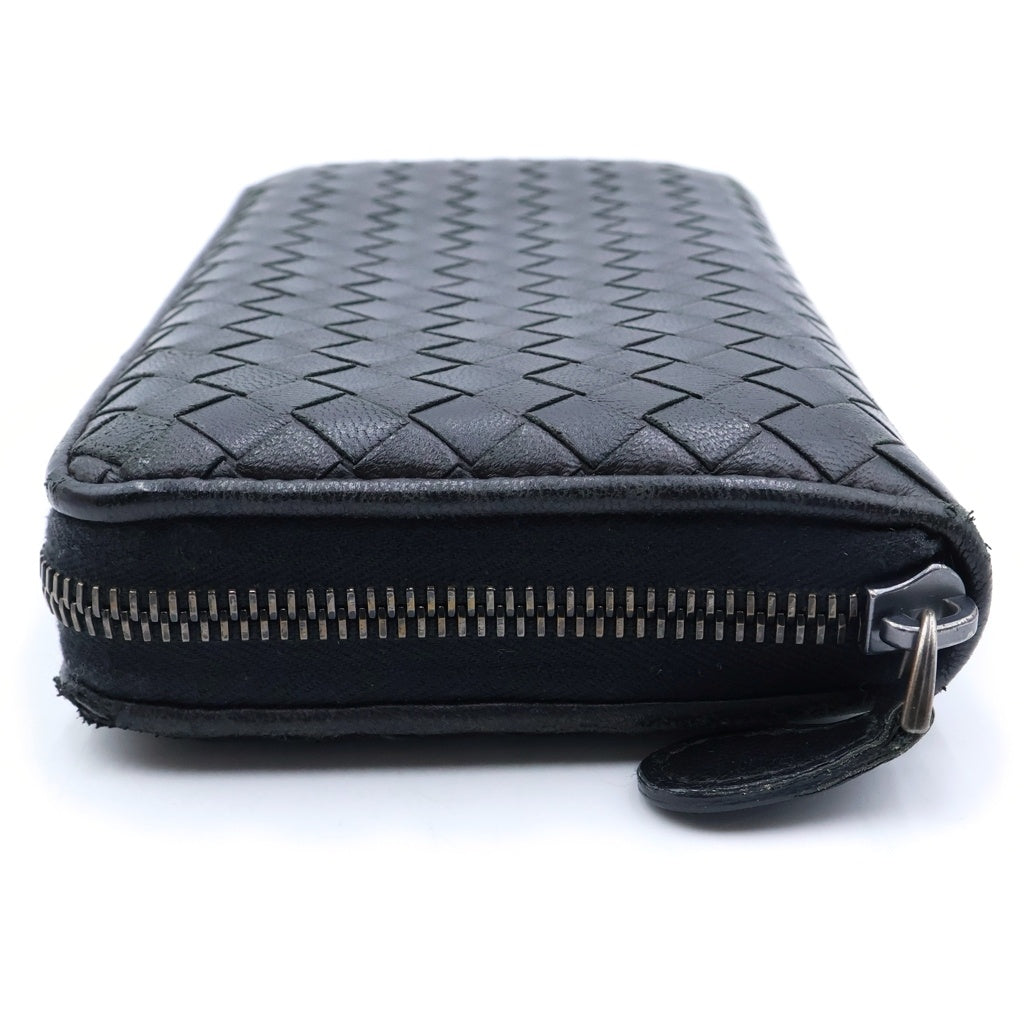BOTTEGA VENETA(ボッテガヴェネタ) イントレチャート ラウンドファスナー ロングウォレット 長財布 ブラック