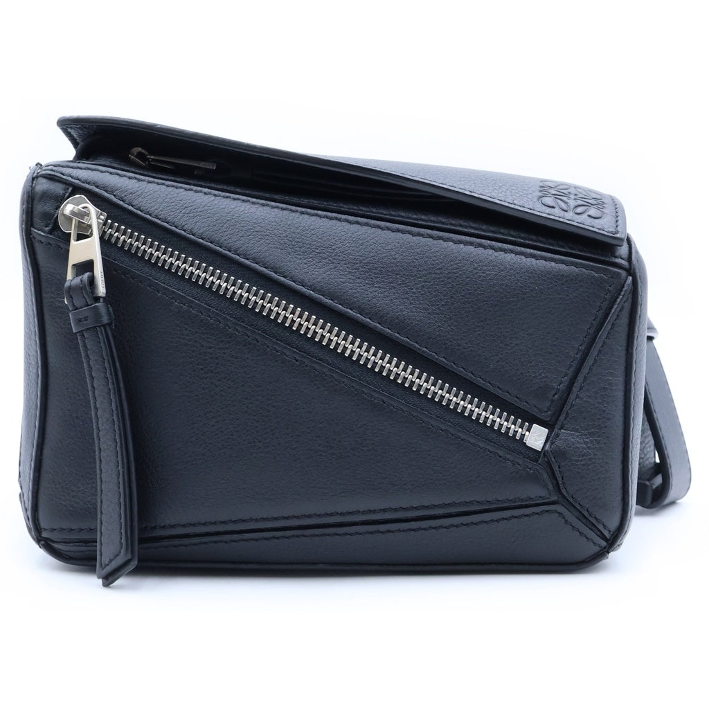 LOEWE(ロエベ) クロスボディバッグ パズル バムバッグ スモール ショルダーバッグ ブラック レザー B510SEBX02 シルバー金具 レディース