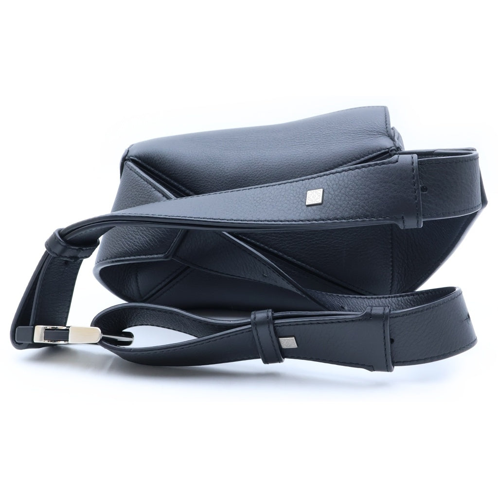 LOEWE(ロエベ) クロスボディバッグ パズル バムバッグ スモール ショルダーバッグ ブラック レザー B510SEBX02 シルバー金具 レディース