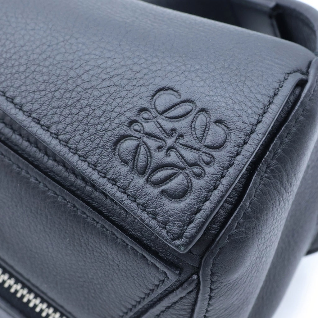 LOEWE(ロエベ) クロスボディバッグ パズル バムバッグ スモール ショルダーバッグ ブラック レザー B510SEBX02 シルバー金具 レディース