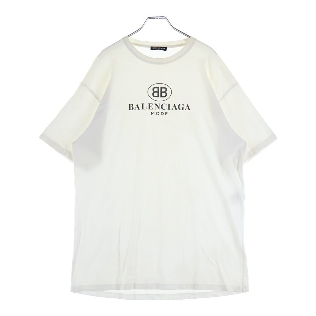 BALENCIAGA(バレンシアガ) 19SS BBロゴプリント 半袖Tシャツ カットソー ホワイト 556150 TKF23