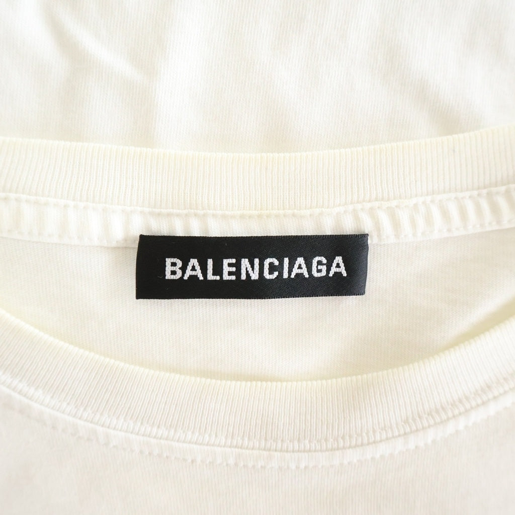 BALENCIAGA(バレンシアガ) 19SS BBロゴプリント 半袖Tシャツ カットソー ホワイト 556150 TKF23