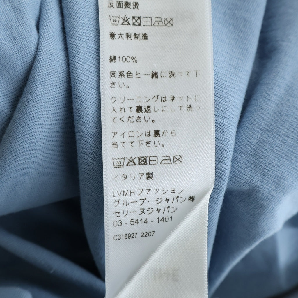 CELINE(セリーヌ) ロゴプリント クルーネック 半袖 Tシャツ カットソー コットン スカイブルー 2X681671Q