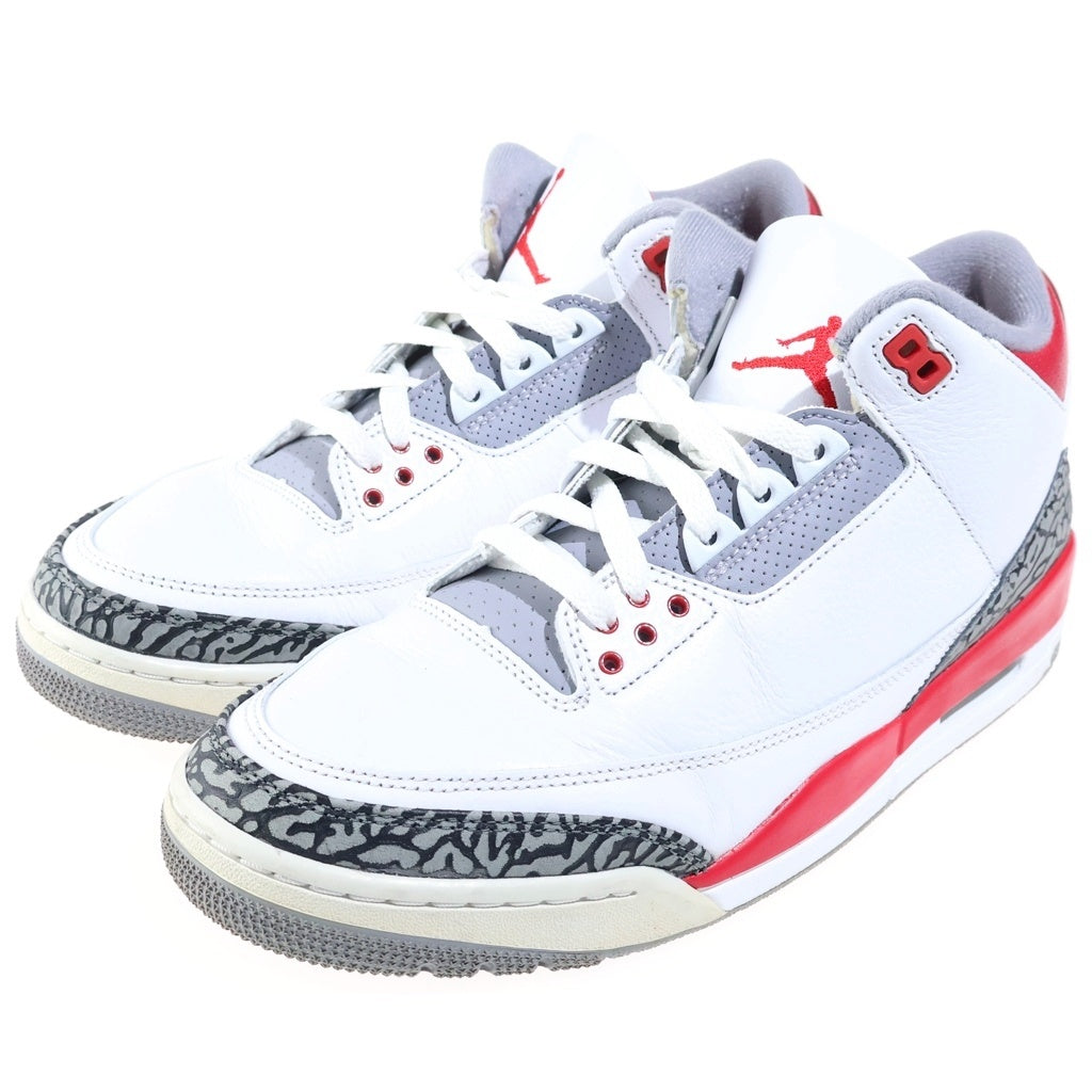 NIKE(ナイキ) AIR JORDAN 3 RETRO OG FIRE RED DN3707-160 エアジョーダン3 ファイヤーレッド ミッドカットスニーカー ホワイト/レッド US10/28cm
