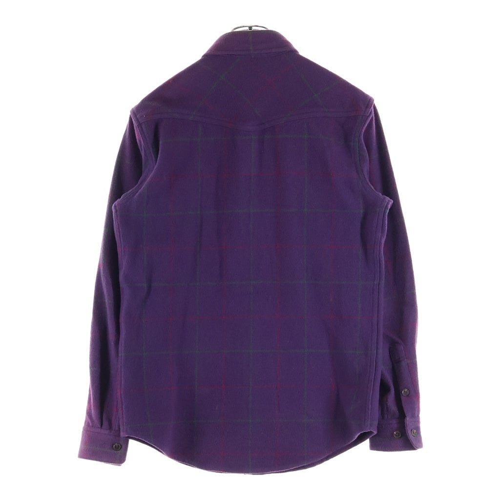 SUPREME(シュプリーム) 12AW Heavyweight Flnnel Windowpane Shirt ヘビーウェイトフランネル長袖シャツ パープル