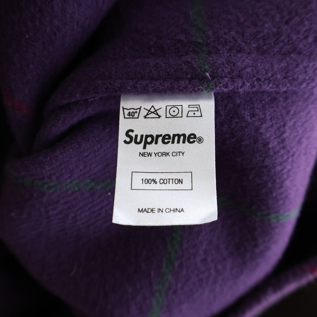 SUPREME(シュプリーム) 12AW Heavyweight Flnnel Windowpane Shirt ヘビーウェイトフランネル長袖シャツ パープル