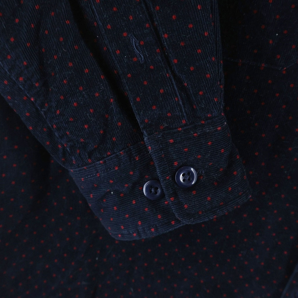 SUPREME(シュプリーム) 13AW Corduroy Polka Dot Quilted Shirt ポルカドット コーデュロイ キルティング 長袖シャツ ネイビー