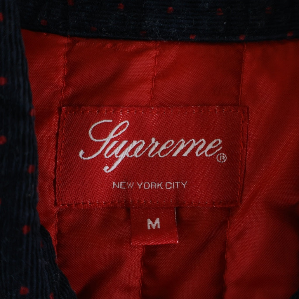 SUPREME(シュプリーム) 13AW Corduroy Polka Dot Quilted Shirt ポルカドット コーデュロイ キルティング 長袖シャツ ネイビー
