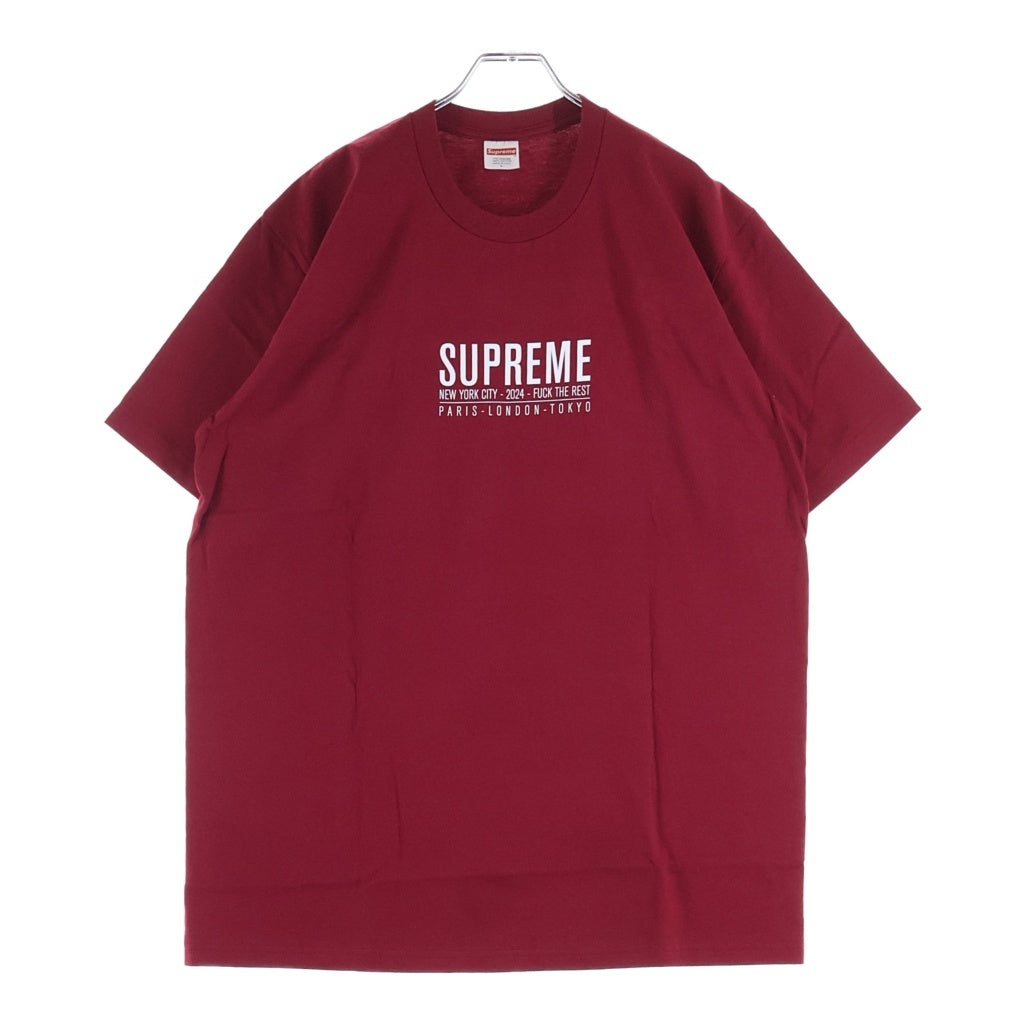 SUPREME(シュプリーム) 24SS Paris Tee パリ プリントロゴ 半袖Tシャツ カットソー レッド