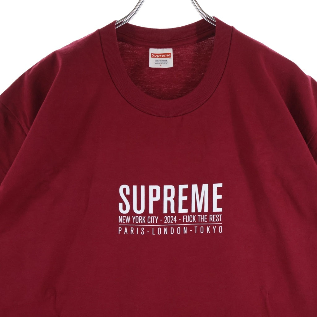 SUPREME(シュプリーム) 24SS Paris Tee パリ プリントロゴ 半袖Tシャツ カットソー レッド