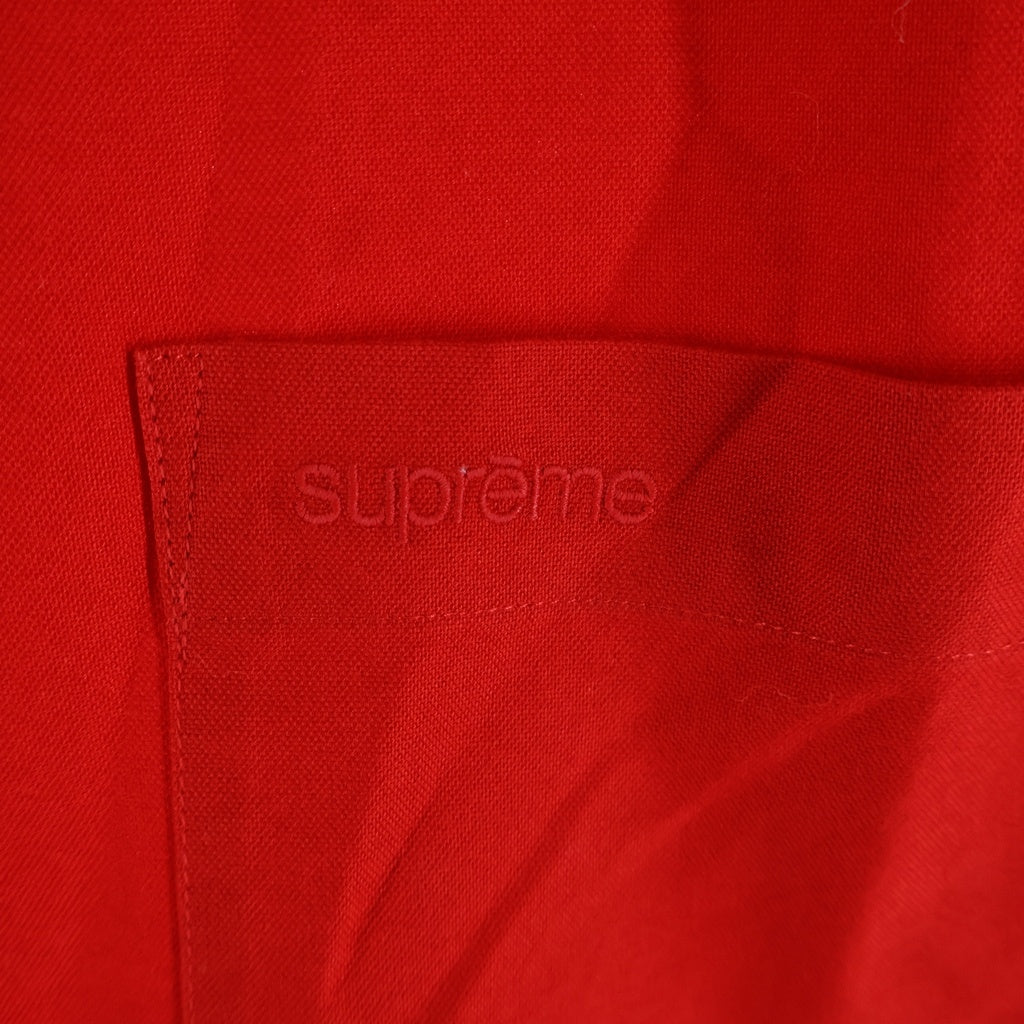 SUPREME(シュプリーム) 25SS Loose Fit Oxford S/S Shirt フロント刺繍ロゴ ルーズエンド オックスフォード半袖シャツ レッド