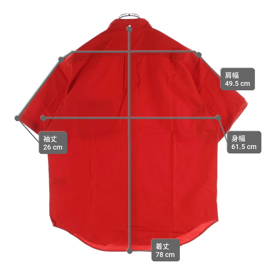 SUPREME(シュプリーム) 25SS Loose Fit Oxford S/S Shirt フロント刺繍ロゴ ルーズエンド オックスフォード半袖シャツ レッド